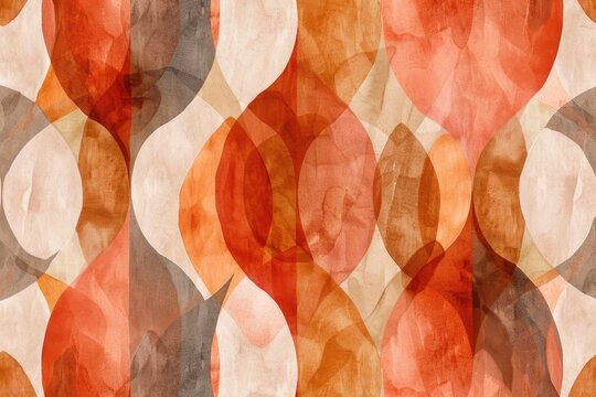 Abstract painting with vibrant oranges and browns. Perfect for interior design projects