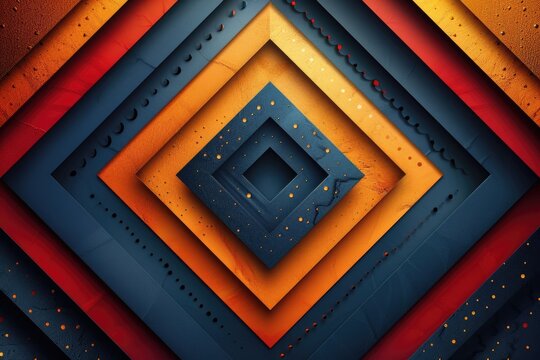 Stylish party invitation with geometric patterns and metallic accents, solid color background, 4k, ultra hd