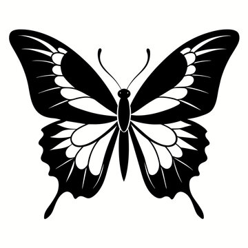Butterfly silhouette Vector Illustration. butterfly  Logo design concept is isolated on a white background.