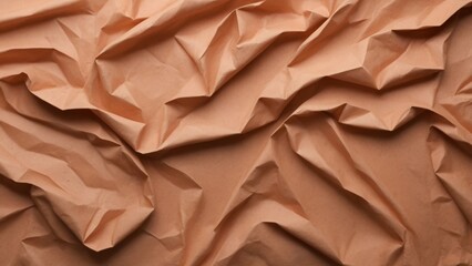 texture of crumpled peach paper - 789483372