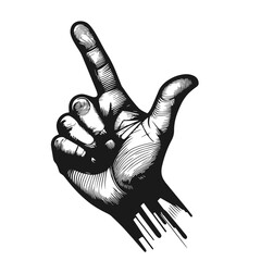 Hand gesture vector illustration isolated on white background
