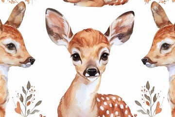 Close-up shot of a deer on a white background, suitable for various design projects