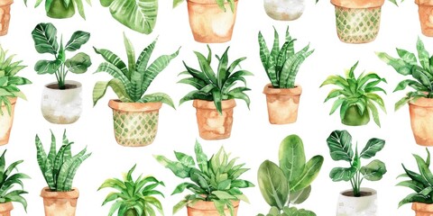 A group of potted plants against a clean white backdrop. Perfect for interior design projects