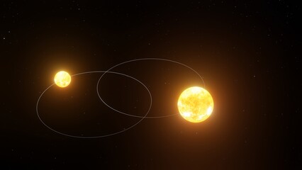Binary Star System Rotating around each other 4K © Beyond Astronomy