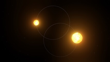 Binary Star System Rotating around each other 4K