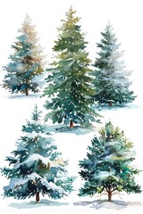 Fototapeta premium A group of trees covered in snow, perfect for winter-themed designs