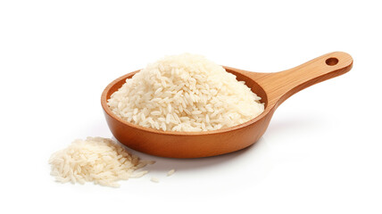 Fototapeta na wymiar Isolated on a background of pure white, a scoop of rice