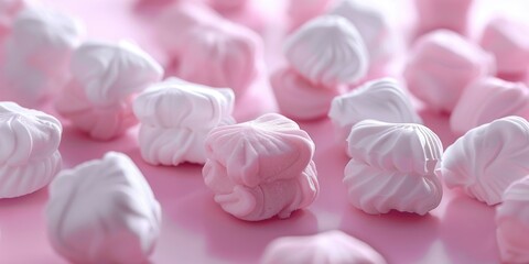 Sweet marshmallows on a colorful background, perfect for food and dessert concepts