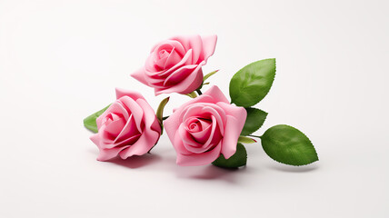 Roses are isolated on a white background in this Valentine's Day greeting card.