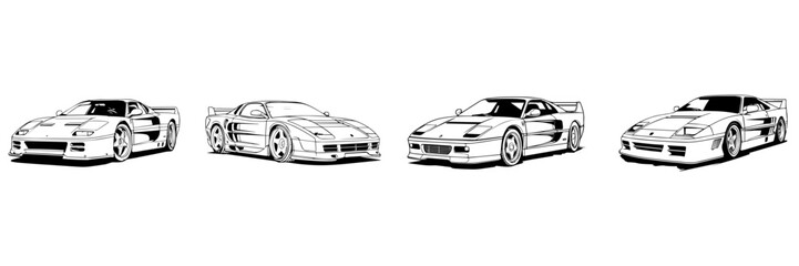 Hand drawn illustration of car