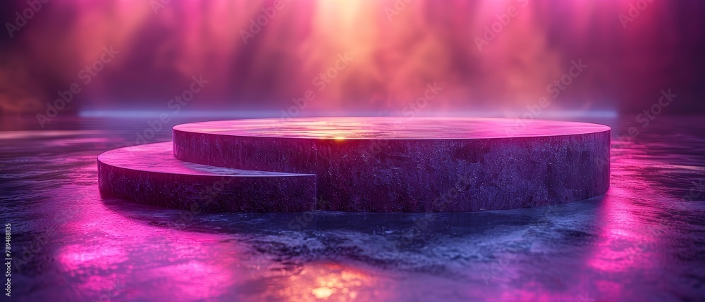 Aufkleber 3D rendering of two cylinder pedestals for product showcase on an empty background. Illustration of 3D mockup.