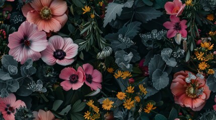 Watercolour floral background pattern