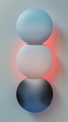 A series of spherical wall lamps creating a soft gradient glow, blending seamlessly into a modern interior design aesthetic.