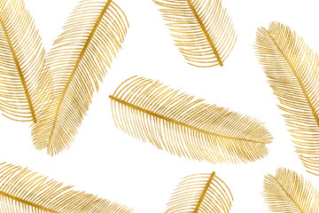 Palm leaf png gold shiny metallic pattern