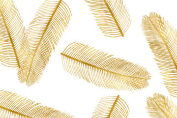 Palm leaf png gold shiny metallic pattern