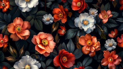 Seamless floral painting illustration