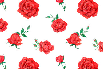 Blooming red rose pattern png transparent background