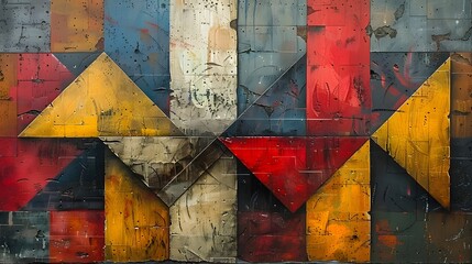 Naklejka premium Abstract art with brutalism concept.