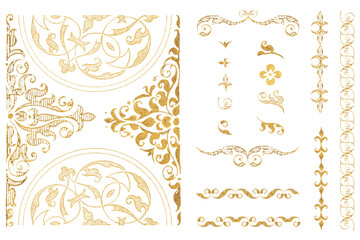 Gold vintage divider png element set, remix from The Model Book of Calligraphy Joris Hoefnagel and Georg Bocskay