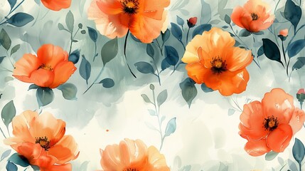 Watercolour floral repeat texture