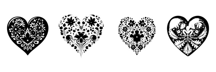 Black and white silhouette of heart