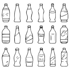 Black and white silhouette of bottles 