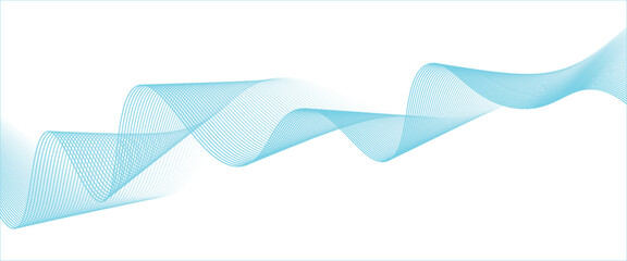 Abstract blue smooth waves on white background.Vector illustration eps10