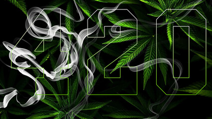 420 cannabis abstract green background