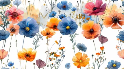Watercolour petal seamless background