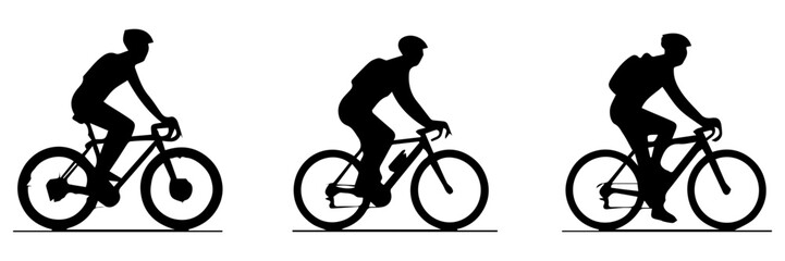 Fototapeta na wymiar silhouette of a person riding bicycle