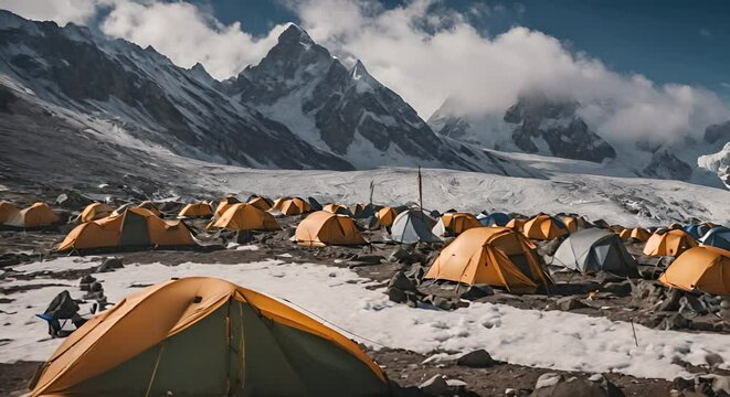 Camp on Everest.	
