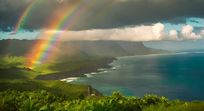 Rainbow on the island of Hawaii.