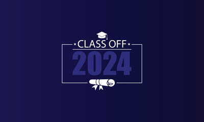 Fototapeta na wymiar Text Illustration Design to Congratulate the Class of 2024