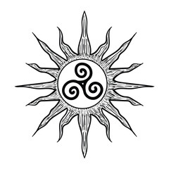Triskelion symbol tattoo, vector 