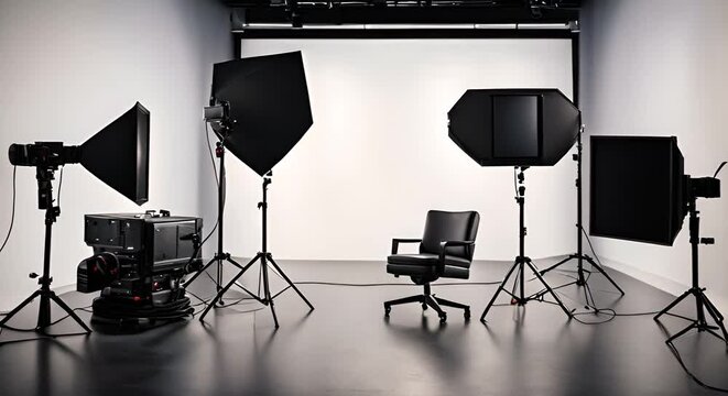 TV recording studio. TV set.