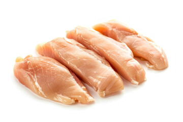 raw chicken fillet meat isolated on a white background