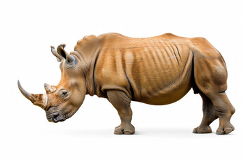 Obraz premium full body rhinoceros isolated on white background