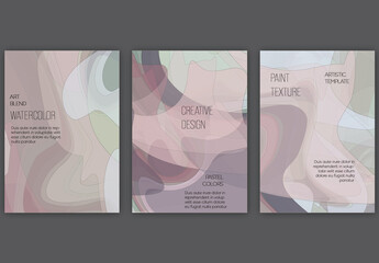 Flyer Layout with Abstract Overlapping Pastel Transparent Shapes