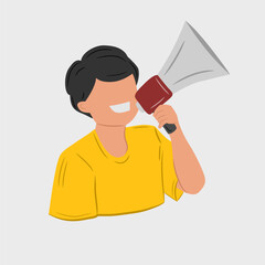 person with a megaphone