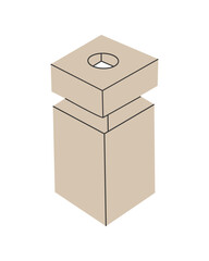 Open empty cardboard box. Vector illustration