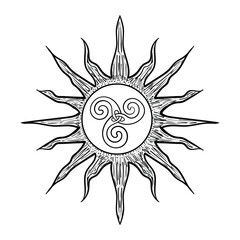 Triskelion symbol tattoo, vector 