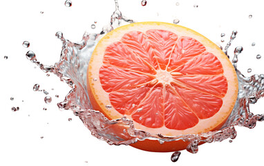 Grapefruit and Milk Splash on See-Through Surface