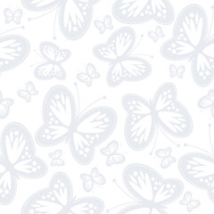 Seamless vector pattern with butterflies summer spring print for paper textile clothes objects nice beautiful background wallpaper endless illustration
