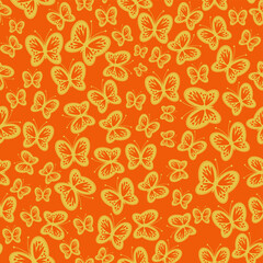 Seamless vector pattern with butterflies summer spring print for paper textile clothes objects nice beautiful background wallpaper endless illustration