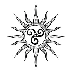 Triskelion symbol tattoo, vector 