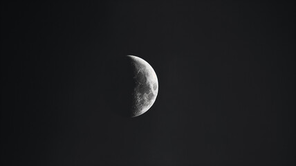 Naklejka premium Black and white photography of the night sky and moon. Landscapes photography