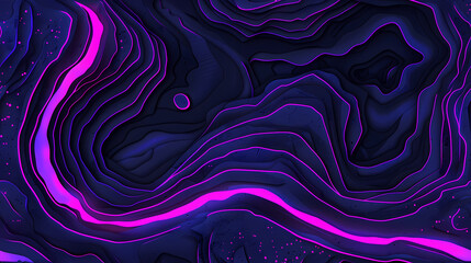 Obraz premium Vibrant Purple and Black Abstract Topography Art