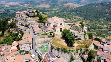 Fototapeta premium aerial pictures made with a dji mini 4 pro drone over Castiglione di Sicilia, Sicily, Italy.