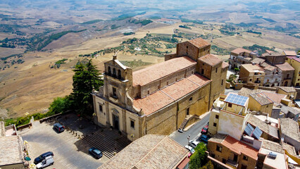 aerial pictures made with a dji mini 4 pro drone over Calascibetta, Sicily, Italy.