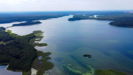 aerial pictures made with a dji mini 4 pro drone over Bryzgiel and Wigry Lake, Poland.